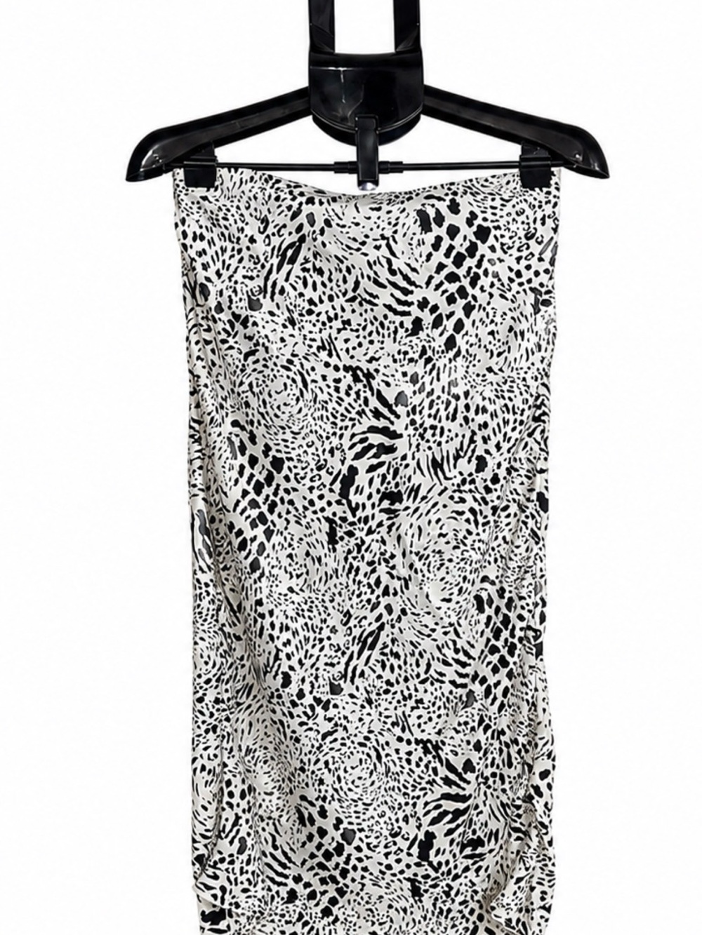 Timing Black and White Animal-Print Midi Skirt